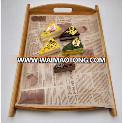 Newspaper printing  Oil Resistant Fast Food Tray Liners / Fast Food Wrapping Paper